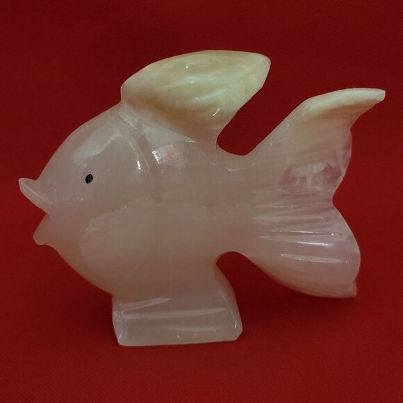 VTG Onyx Fish Carved Stone Decor - Picture 2 of 11